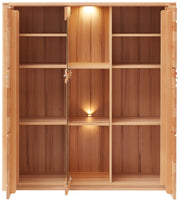 Highboard NATURE ONE Front Kernbuche massiv 3-türig - LED Beleuchtung
