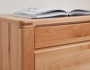 Highboard NATURE ONE Front Kernbuche massiv 3-türig - LED Beleuchtung