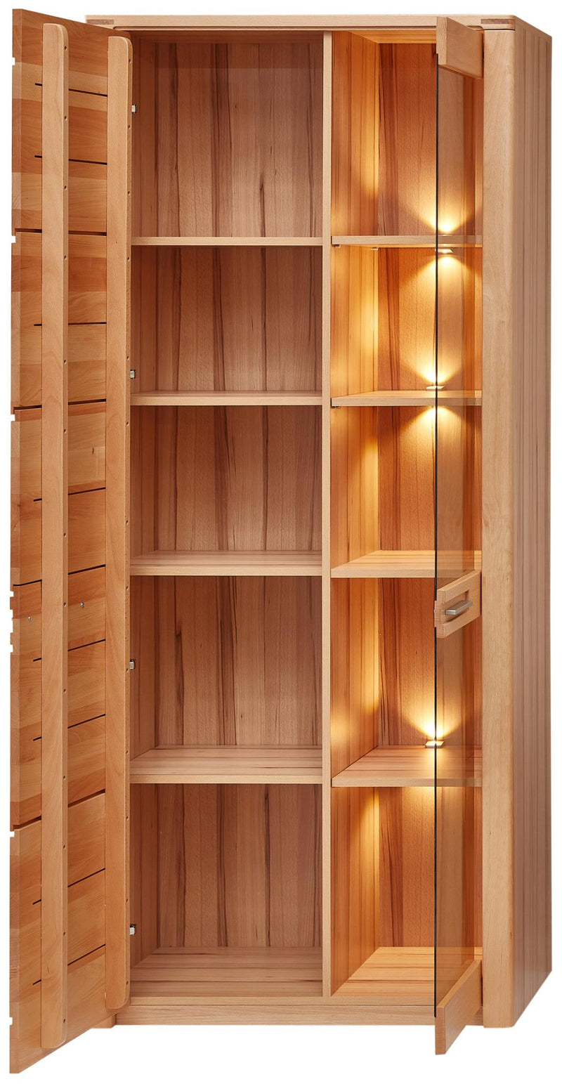 Wohnwand NATURE ONE FF80 - 4-teilig - Front Kernbuche Massivholz