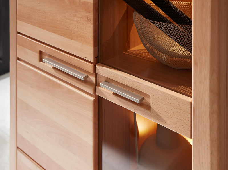Wohnwand NATURE ONE FF82 - 4-teilig - Front Kernbuche Massivholz