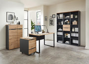 Schreibtisch MEMPHIS Artisan Eiche - Metallgestell schwarz 170 x 73 cm
