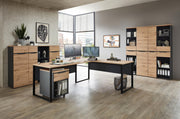 Winkel-Schreibtisch MEMPHIS Artisan Eiche - Metallgestell 229 x 170 cm