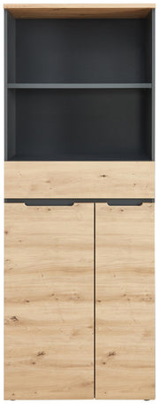 Büroschrank MEMPHIS 2 Türen 1 Schublade Artisan Eiche Korpus Graphit