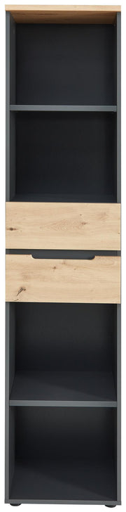 Büroregal MEMPHIS mit 2 Schubkästen Front Artisan Eiche Korpus Graphit