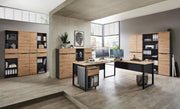 Büroregal MEMPHIS mit 2 Schubkästen Front Artisan Eiche Korpus Graphit