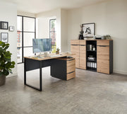 Büroschrank MEMPHIS 1-türig GH13 Front Artisan Eiche Korpus Graphit