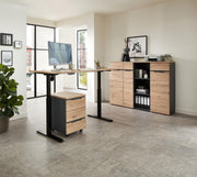 Büroschrank MEMPHIS 1-türig GH13 Front Artisan Eiche Korpus Graphit