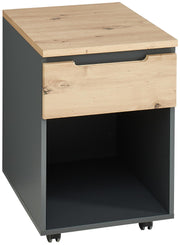 Rollcontainer MEMPHIS Front Artisan Eiche Korpus Graphit 1 Schublade