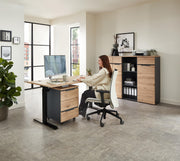 Rollcontainer MEMPHIS Front Artisan Eiche Korpus Graphit 3 Schubladen
