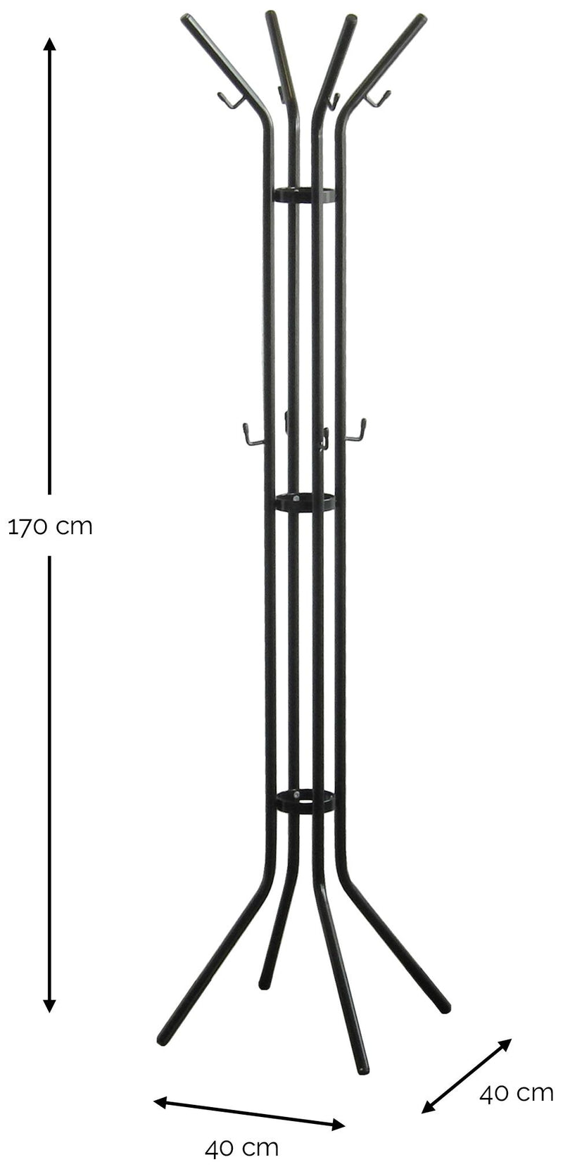 Kleiderständer JESSY Schwarz Design Garderobe Höhe 170 cm, von Spinder