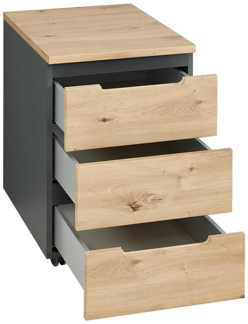 Komplettbüro MEMPHIS I 11-teilig Front Artisan Eiche Korpus Graphit