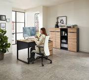Komplettbüro MEMPHIS V 4-teilig Front Artisan Eiche Korpus Graphit