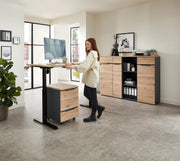 Komplettbüro MEMPHIS VI 5-teilig Front Artisan Eiche Korpus Graphit