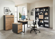 Komplettbüro MEMPHIS VIII 6-teilig Front Artisan Eiche Korpus Graphit