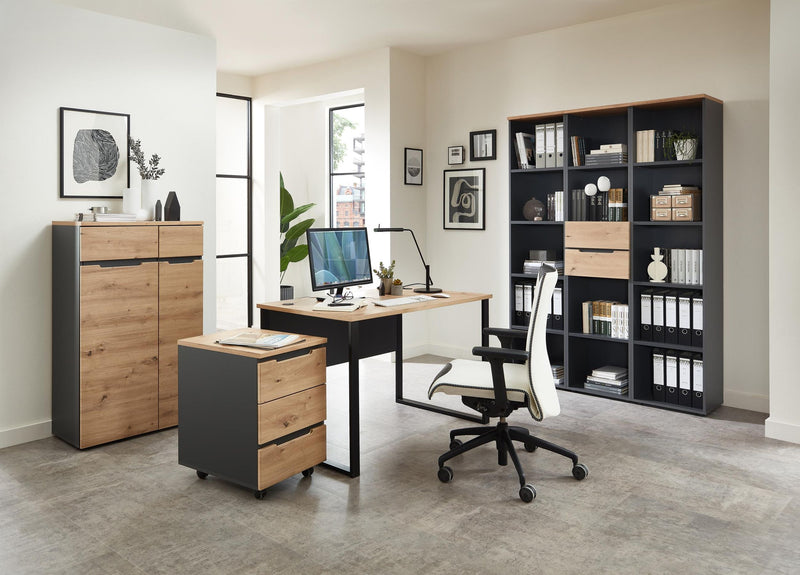 Komplettbüro MEMPHIS VIII 6-teilig Front Artisan Eiche Korpus Graphit