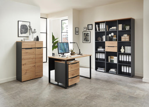 Komplettbüro MEMPHIS VIII 6-teilig Front Artisan Eiche Korpus Graphit