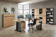 Komplettbüro MEMPHIS X 9-teilig Front Artisan Eiche Korpus Graphit