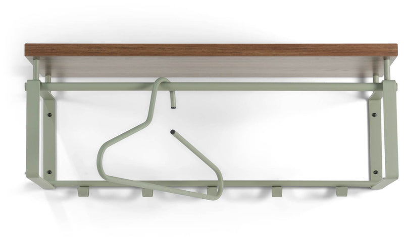 Wandgarderobe REX 3 Dusty Green Garderobe mit 5 Haken und Hutablage