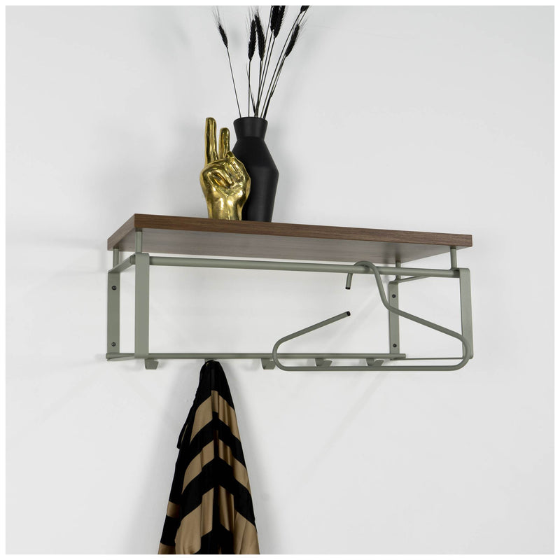 Wandgarderobe REX 3 Dusty Green Garderobe mit 5 Haken und Hutablage