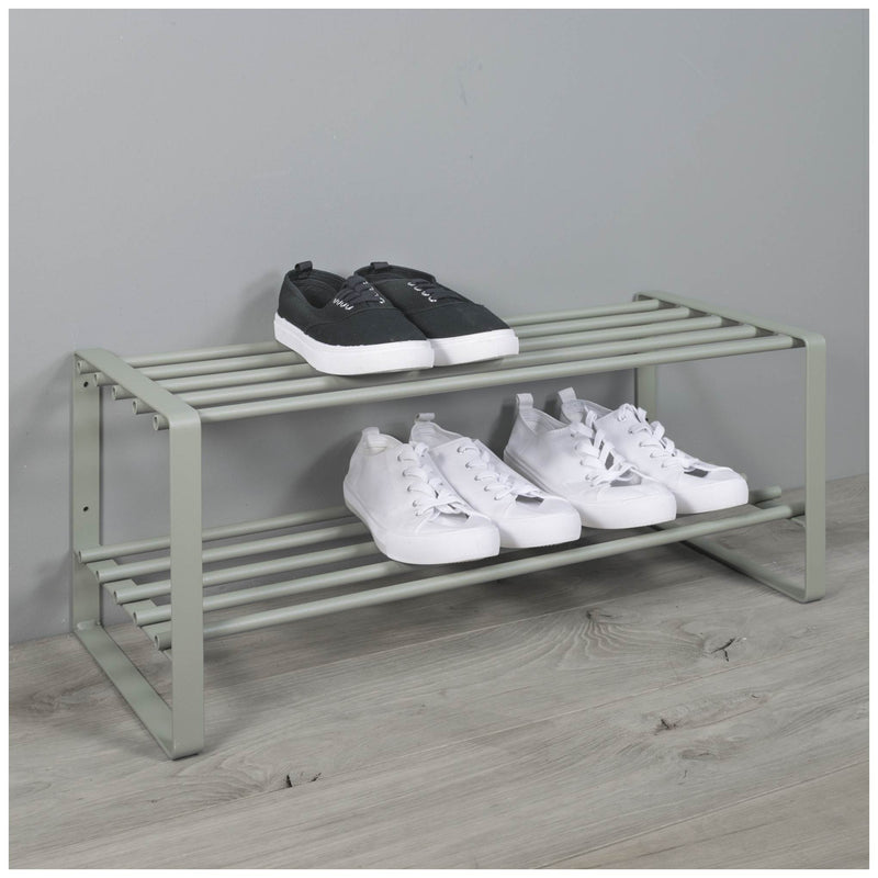 Schuhregal REX SR in Dusty Green mit 2 Ablagen Flurregal von Spinder