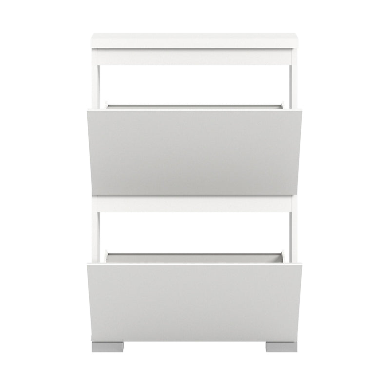 SHOELOVE Schuhschrank 2 Klappen weiß B 60 x H 91 cm + T 18 cm