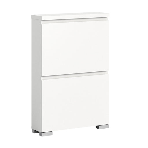 SHOELOVE Schuhschrank 2 Klappen weiß B 60 x H 91 cm + T 18 cm