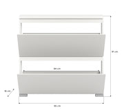SHOELOVE Schuhschrank 2 Klappen weiß B 95 x H 91 cm + T 18 cm