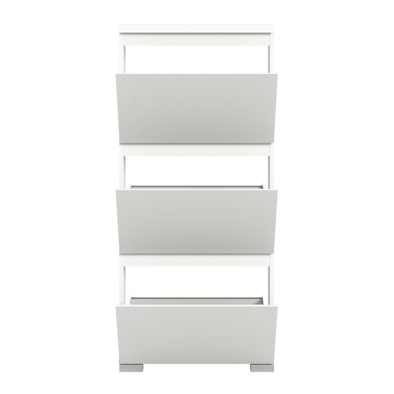SHOELOVE Schuhschrank 3 Klappen weiß B 60 x H 127 cm + T 18 cm