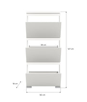 SHOELOVE Schuhschrank 3 Klappen weiß B 60 x H 127 cm + T 18 cm