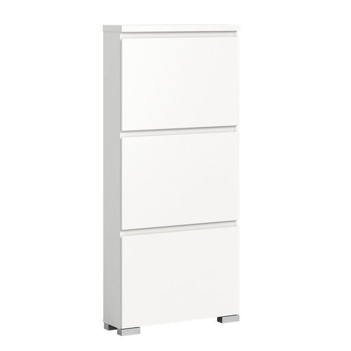 SHOELOVE Schuhschrank 3 Klappen weiß B 60 x H 127 cm + T 18 cm