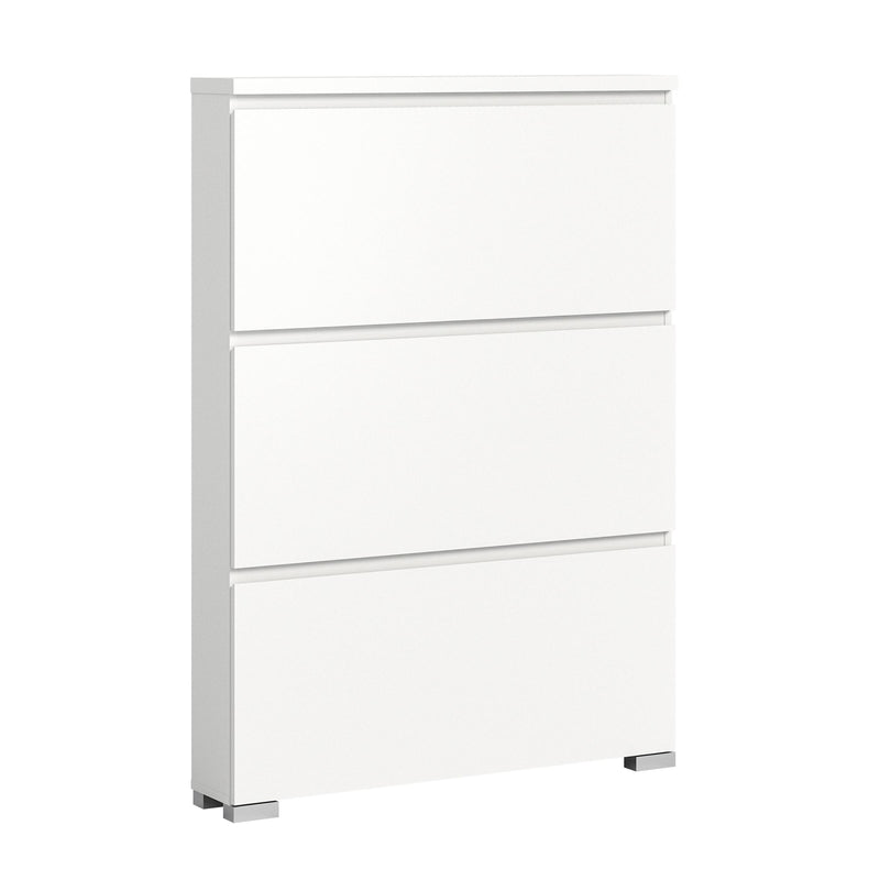 SHOELOVE Schuhschrank 3 Klappen weiß B 95 x H 127 cm + T 18 cm