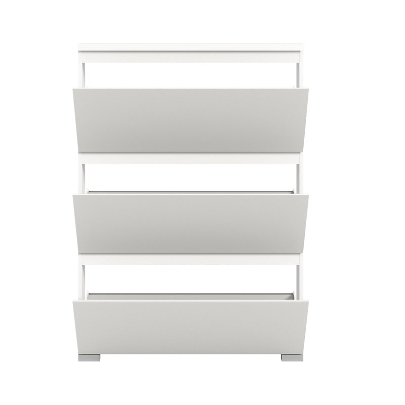 SHOELOVE Schuhschrank 3 Klappen weiß B 95 x H 127 cm + T 18 cm