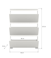 SHOELOVE Schuhschrank 3 Klappen weiß B 95 x H 127 cm + T 18 cm