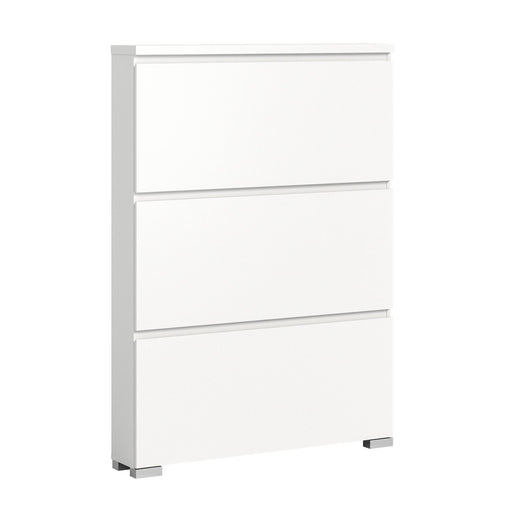 SHOELOVE Schuhschrank 3 Klappen weiß B 95 x H 127 cm + T 18 cm