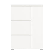 SHOELOVE Schuhschrank 3 Klappen 1 Türe weiß B 95 x H 127 cm + T 18 cm