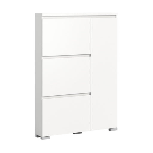 SHOELOVE Schuhschrank 3 Klappen 1 Türe weiß B 95 x H 127 cm + T 18 cm
