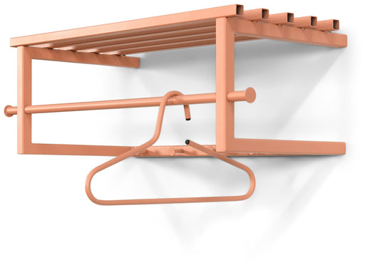 Garderobe Wandgarderobe MARCO COLOR EDITION mit horizontaler Kleiderstange, Hutablage und Holzbügeln.