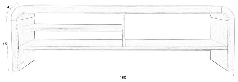 Sideboard Lowboard BRAVE 160 cm mit Eichenfurnier von Zuiver
