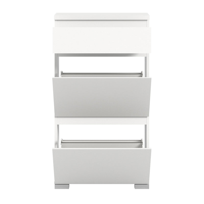 SHOELOVE Schuhschrank 2 Klappen + 1 Schubkasten B/H/T 60 x 109 x 27 cm
