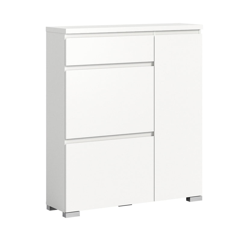 SHOELOVE Schuhschrank 2 Klappe + Schubkasten + Türe 95 x 109 x 27 cm