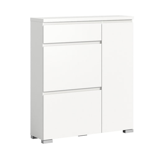 SHOELOVE Schuhschrank 2 Klappe + Schubkasten + Türe 95 x 109 x 27 cm