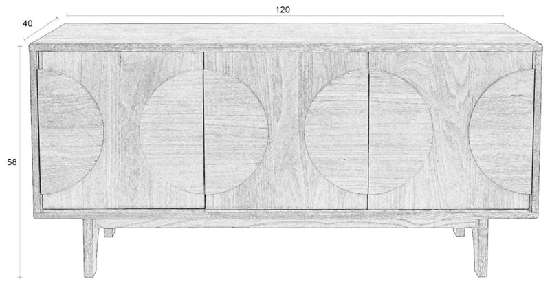 Sideboard GROOVE mit 3 Türen und Walnussfurnier von Zuiver