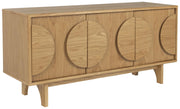 Sideboard GROOVE mit 3 Türen und Eichennfurnier von Zuiver