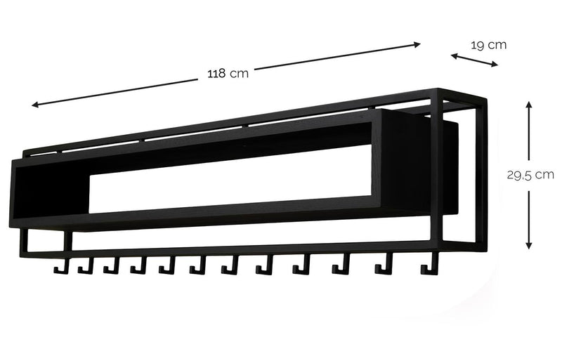 Garderobe Wandgarderobe SCHOOL 120 BLACK EDITION von Spinder Design