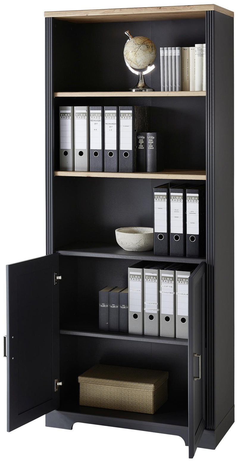 Büroregal Stauraumelement JASMIN 03 Graphit Artisan Eiche Nachbildung