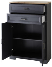 Stauraumelement Büro Kommode JASMIN 12 Graphit Artisan Eiche
