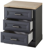 Rollcontainer JASMIN 3 Schubkästen Graphit Artisan Eiche Nachbildung