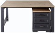 Rollcontainer JASMIN 3 Schubkästen Graphit Artisan Eiche Nachbildung