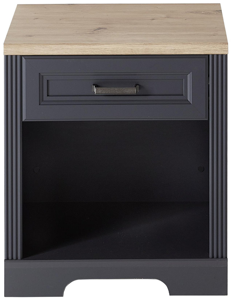Rollcontainer JASMIN 1 Schubkasten Graphit Artisan Eiche Nachbildung