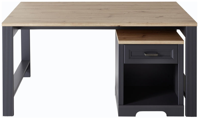 Rollcontainer JASMIN 1 Schubkasten Graphit Artisan Eiche Nachbildung